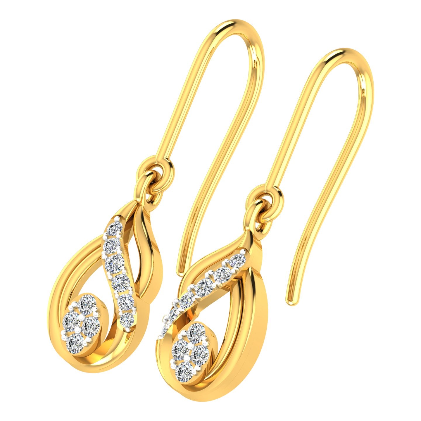 Diamond Teardrop Swirl Hanging Tops