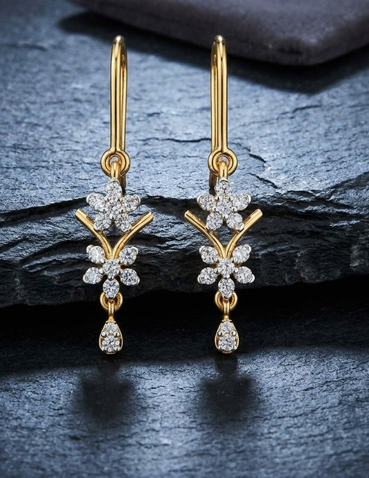 Double Floral Drop Earrings
