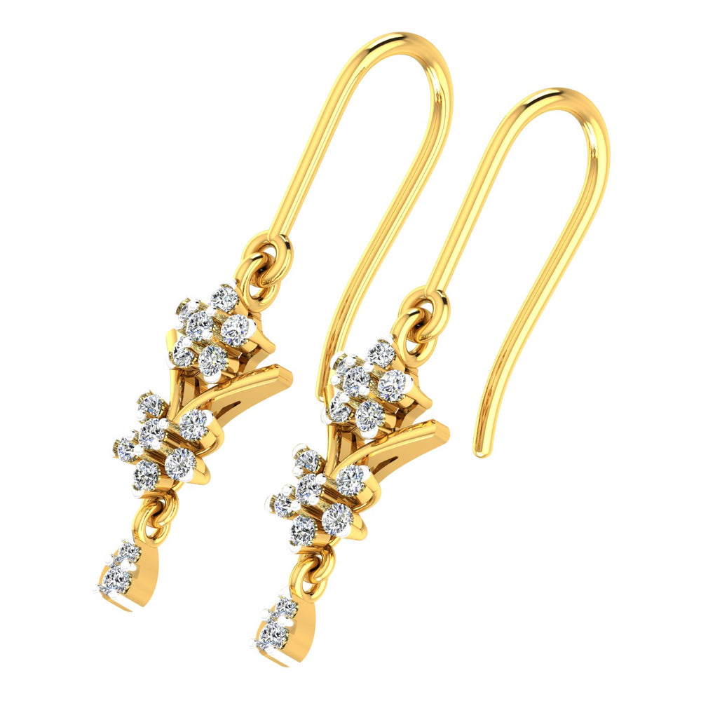 Double Floral Drop Hanging Earring