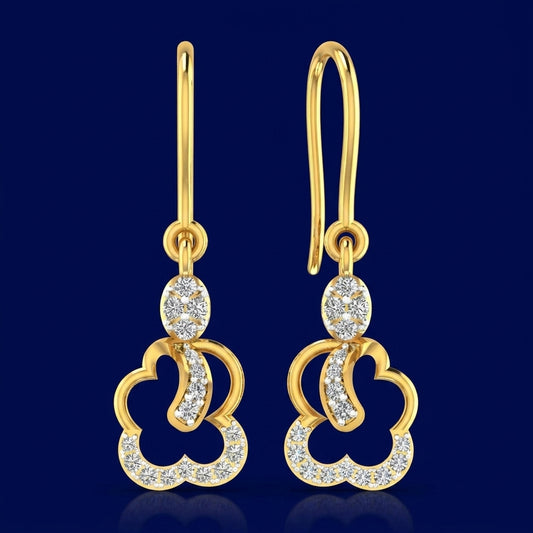 Floral Open-Loop Drop Earrings