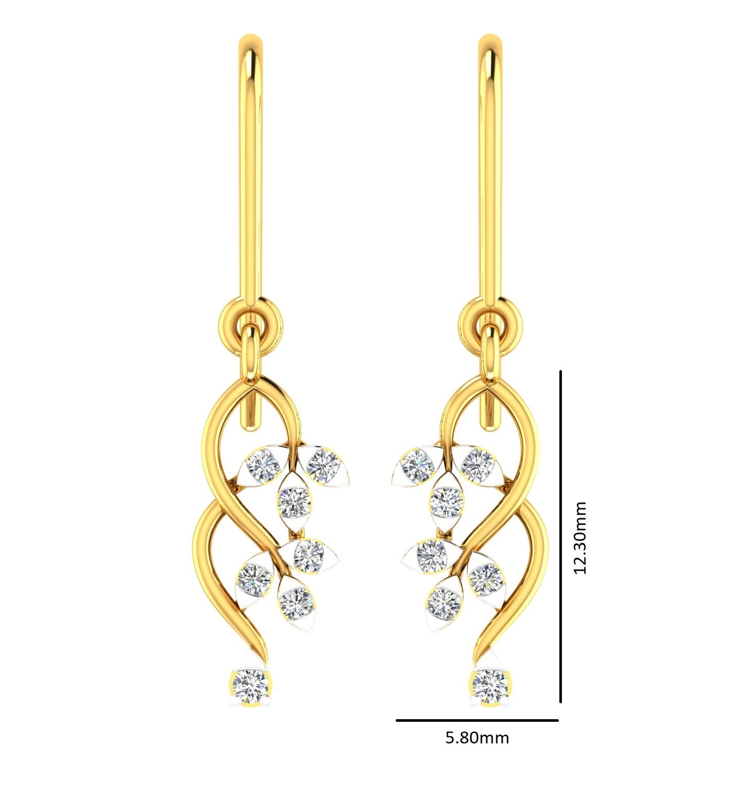 Trio Poire Diamond Hanging Drops