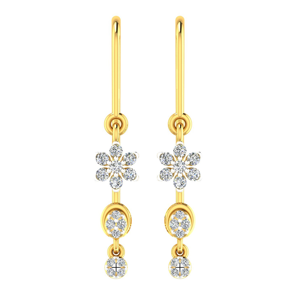 Floral Drop with Circular Hanging Elements
