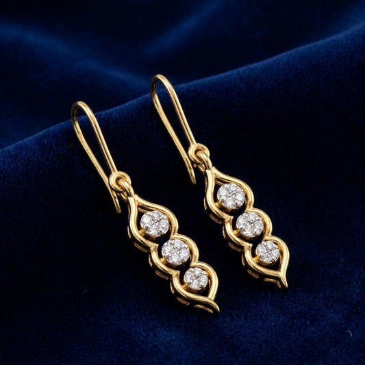 Diamond String Drop Earrings