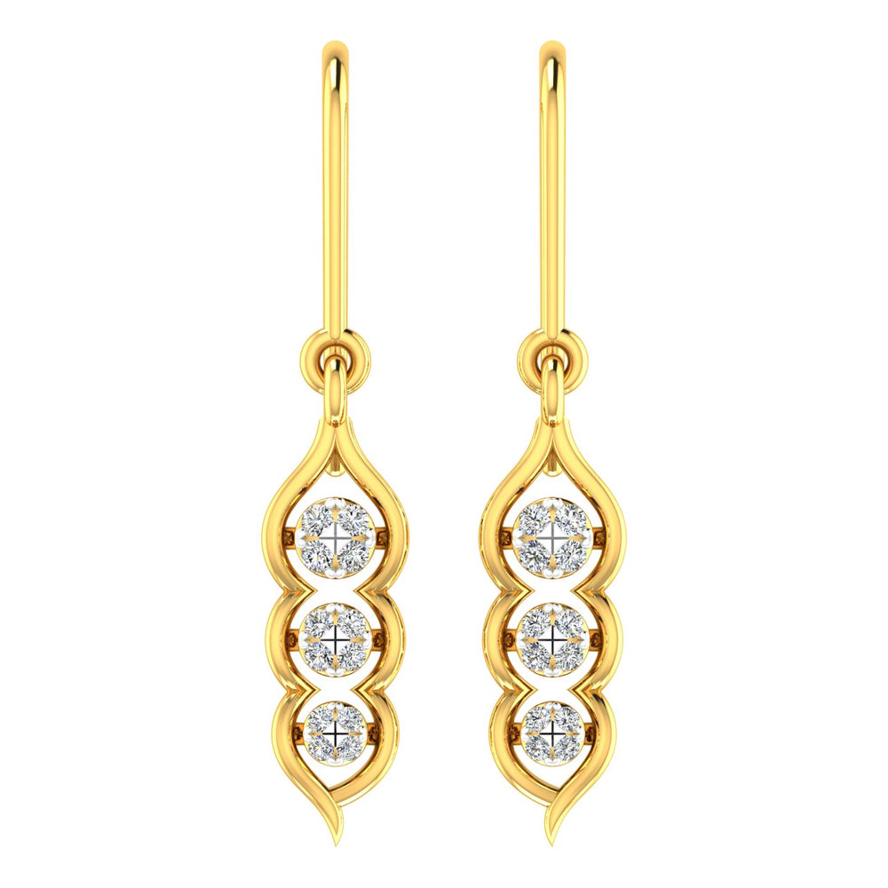 Diamond String Drop Hanging Earrings