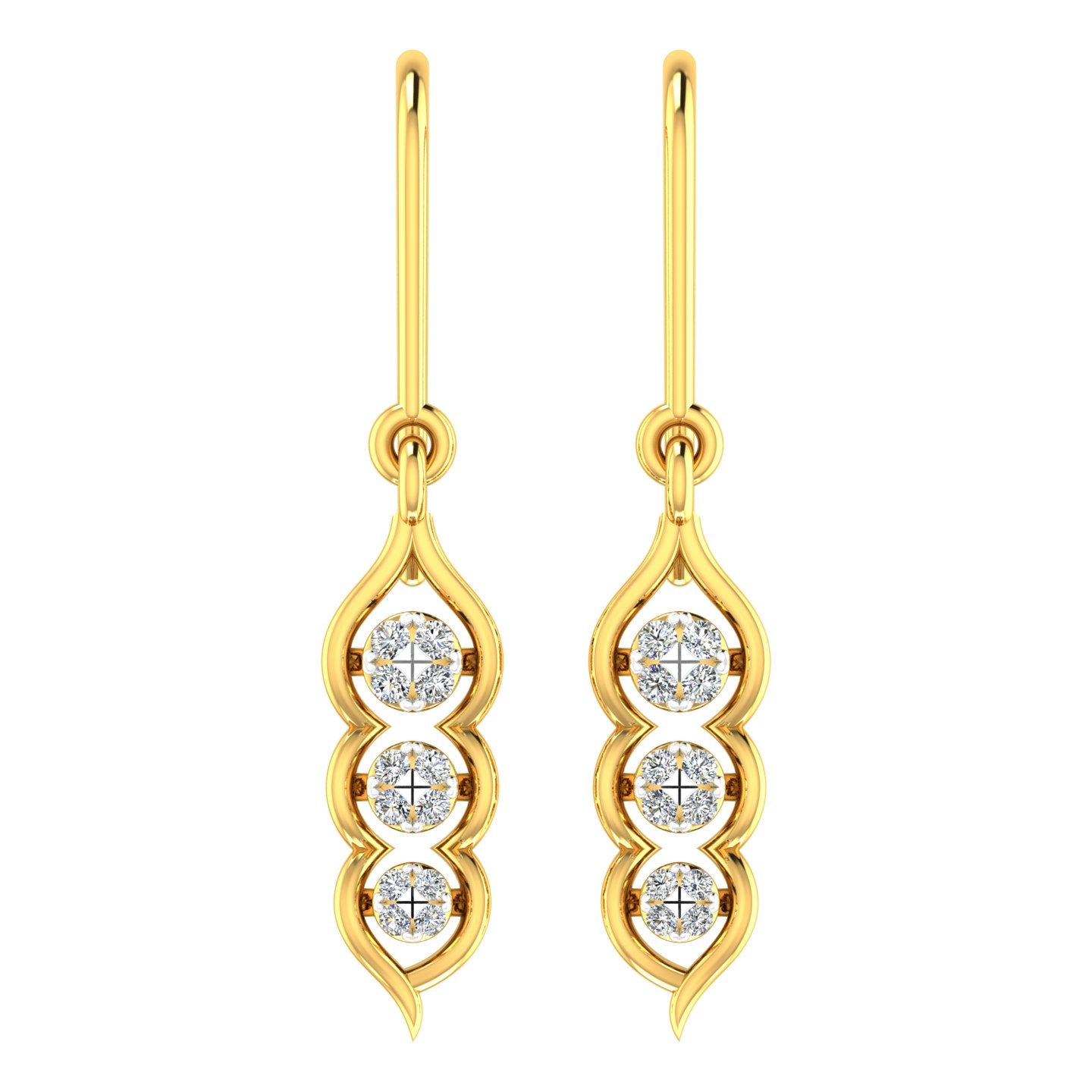 Diamond String Drop Hanging Earrings