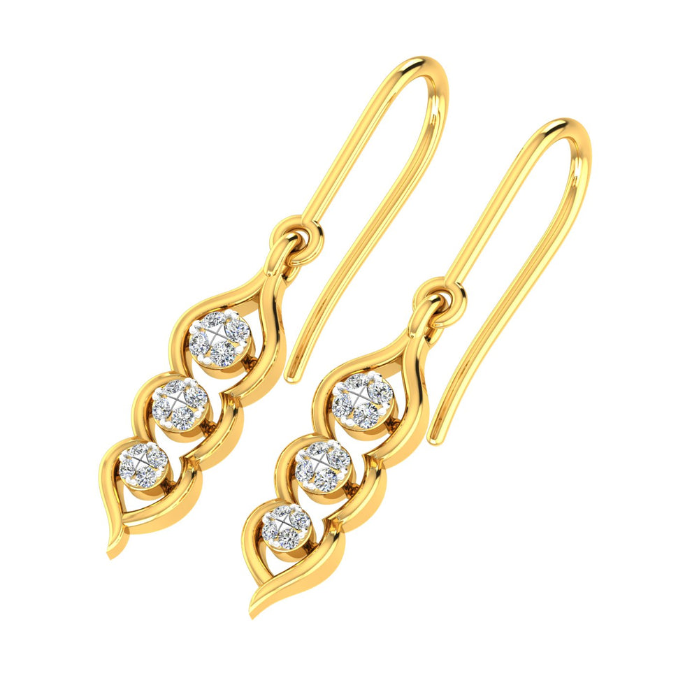 Diamond String Drop Hanging Earrings