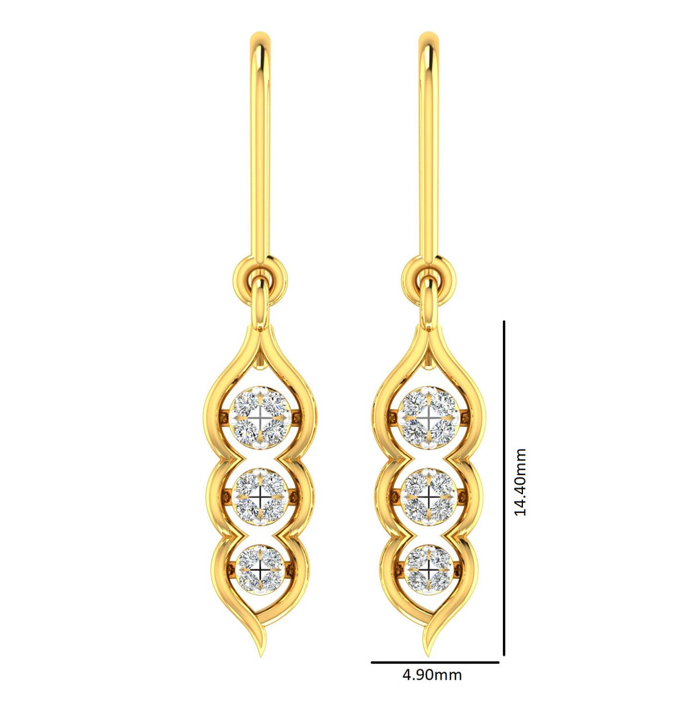 Diamond String Drop Hanging Earrings