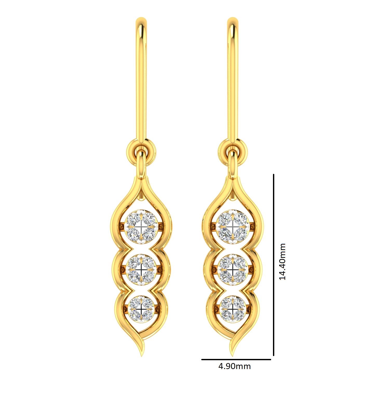 Diamond String Drop Hanging Earrings