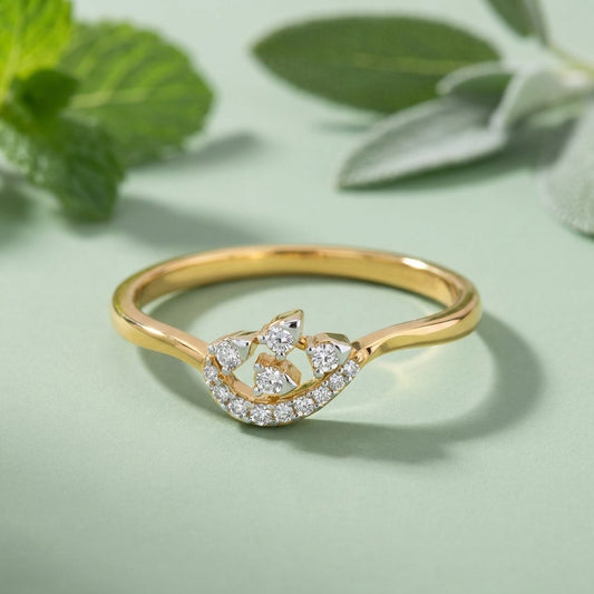Moon Petal Gold Ring