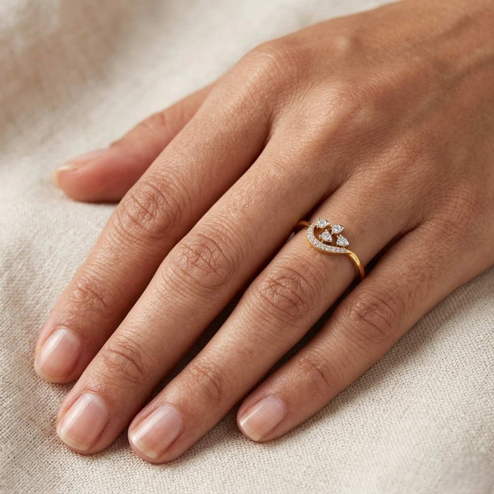Moon Petal Gold Ring