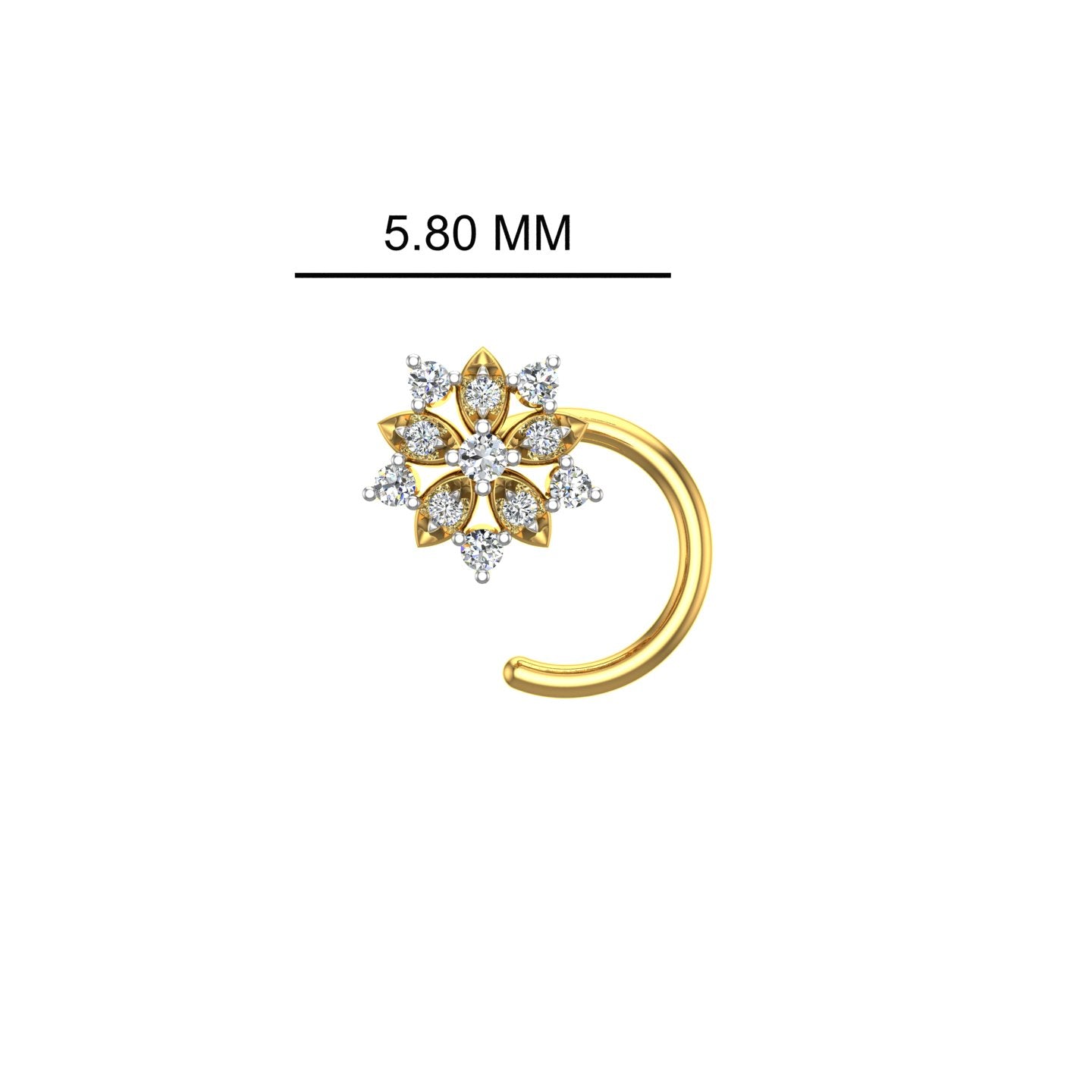Splendid Flower Diamond Nose Pin