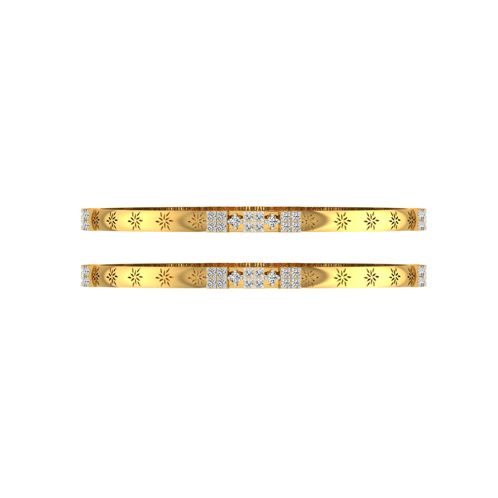 Contemporary gold bangles