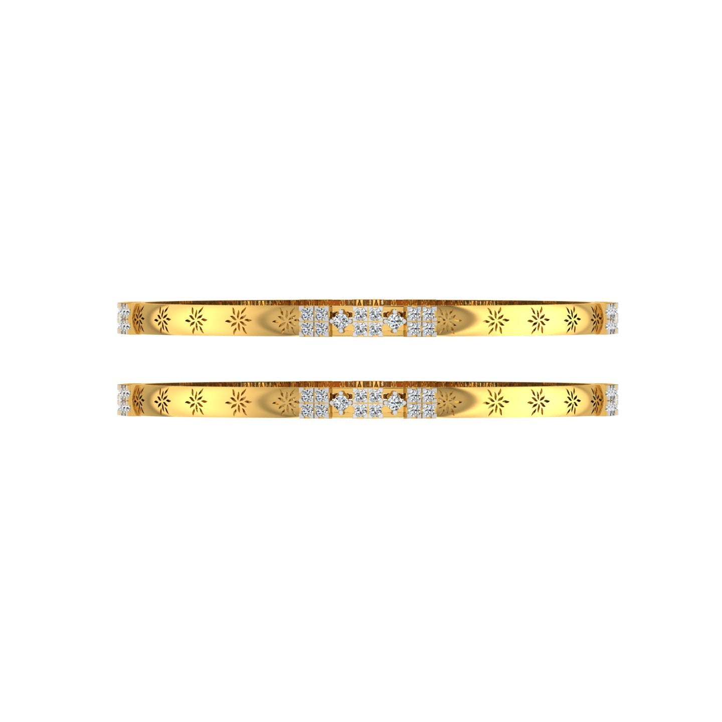 Contemporary gold bangles