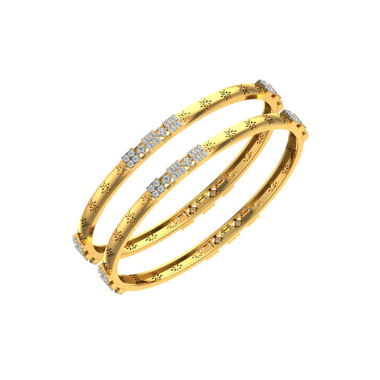 Contemporary gold bangles