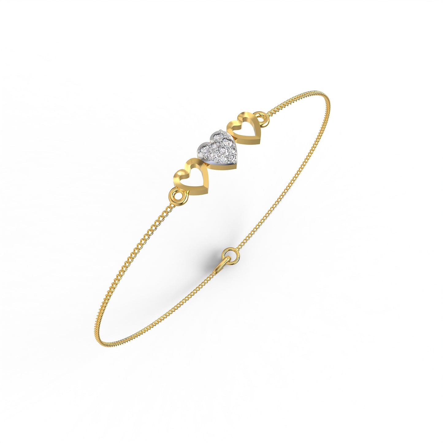 Twin Hearts Diamond Bracelet