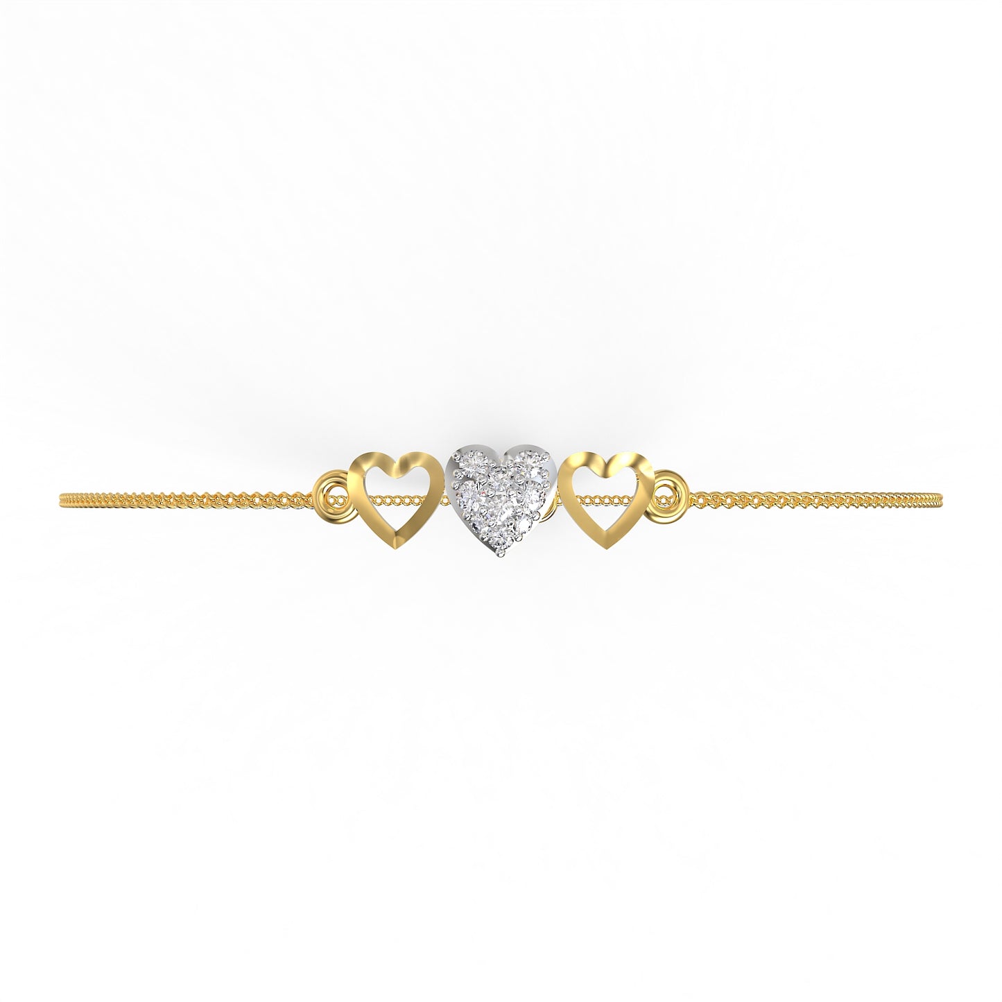Twin Hearts Diamond Bracelet
