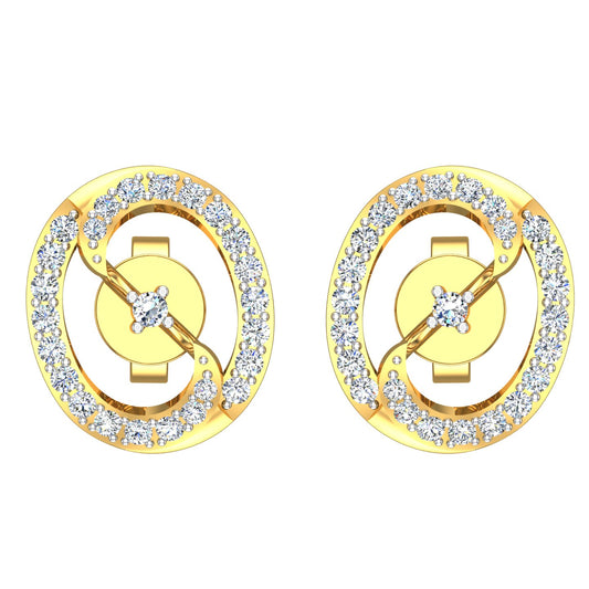 Golden Feather Dangle Earrings