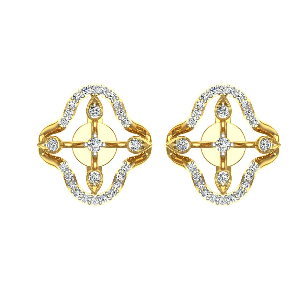 Lattice Square Diamond Studs
