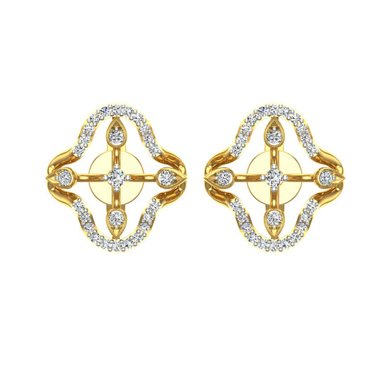 Lattice Square Diamond Studs