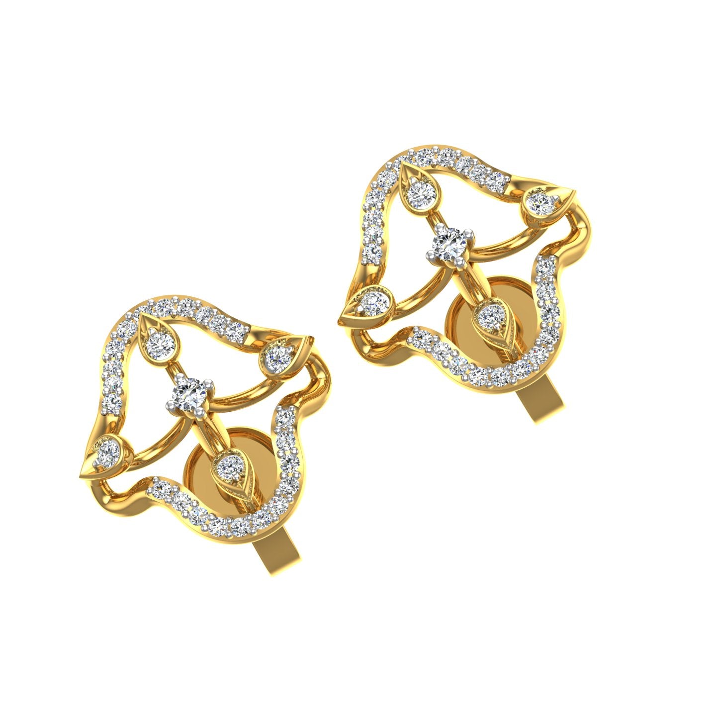 Lattice Square Diamond Studs