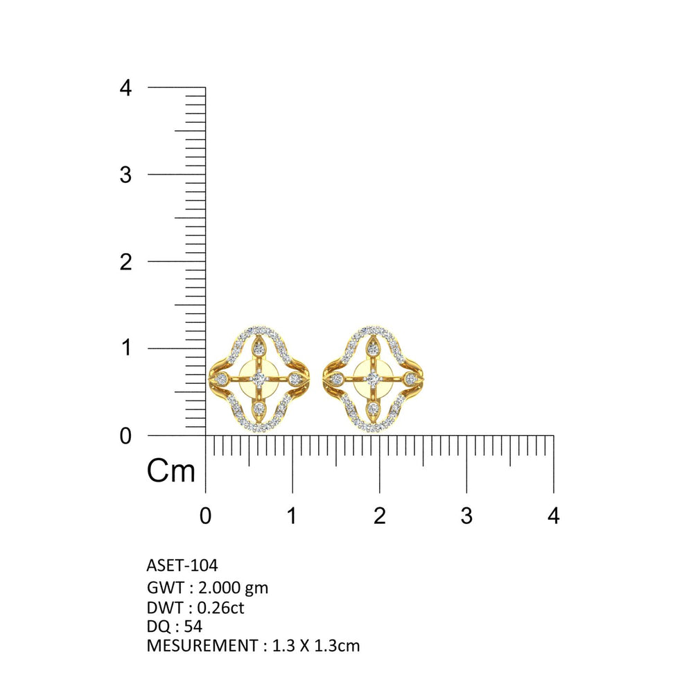 Lattice Square Diamond Studs