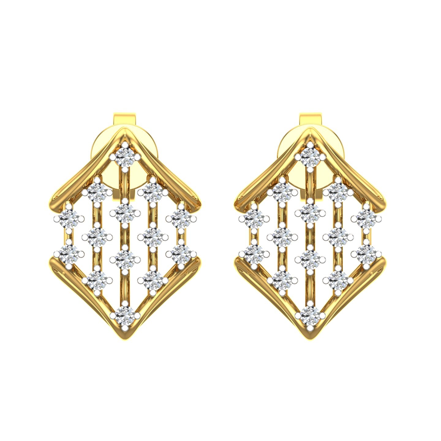 Diamond Lattice Square Earrings