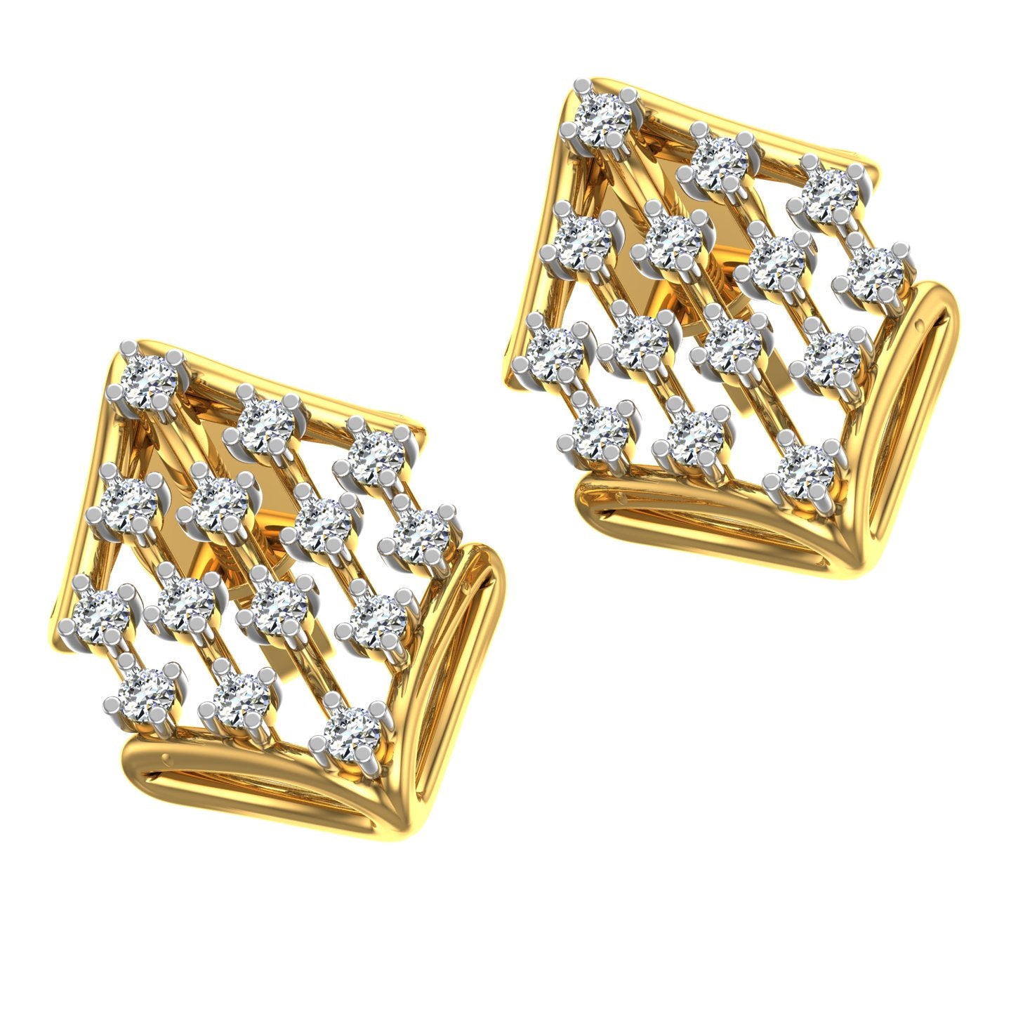 Diamond Lattice Square Earrings