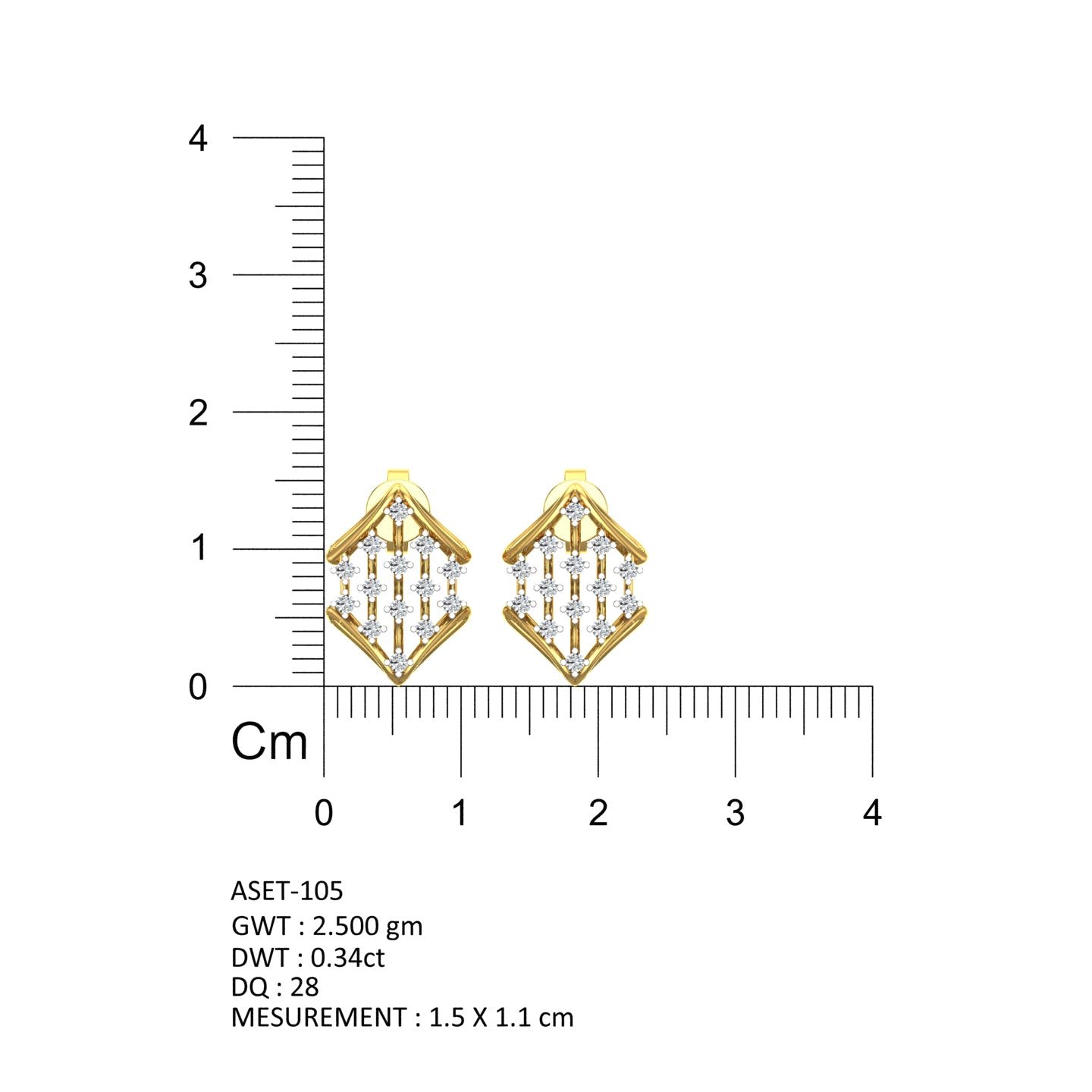 Diamond Lattice Square Earrings