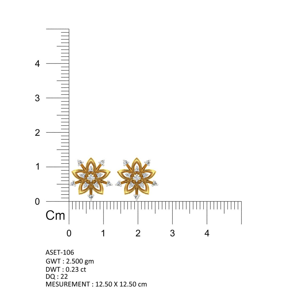 Sunpetal Diamond Stud Earrings