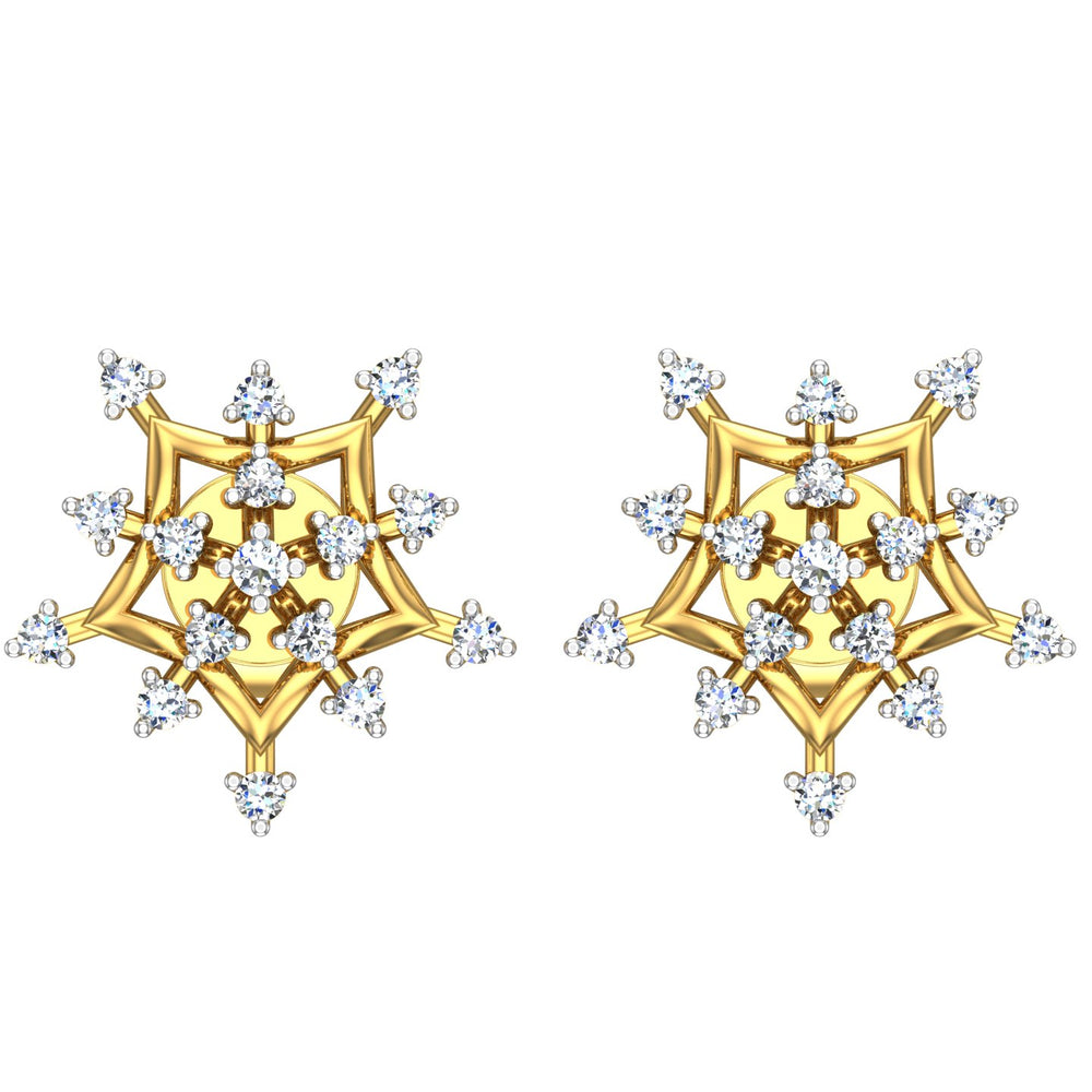 Snowflakes Design Diamond Earrings