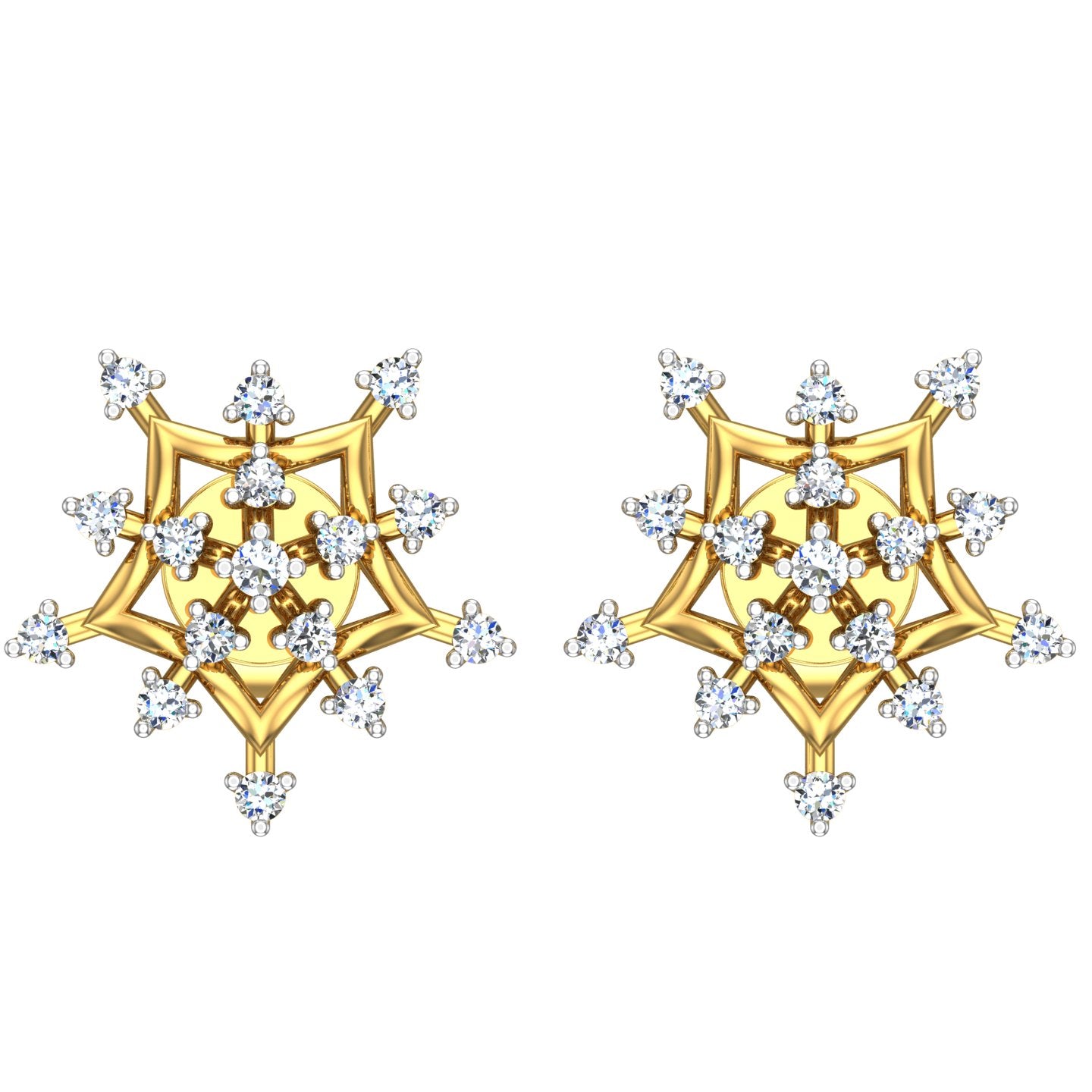 Snowflakes Design Diamond Earrings