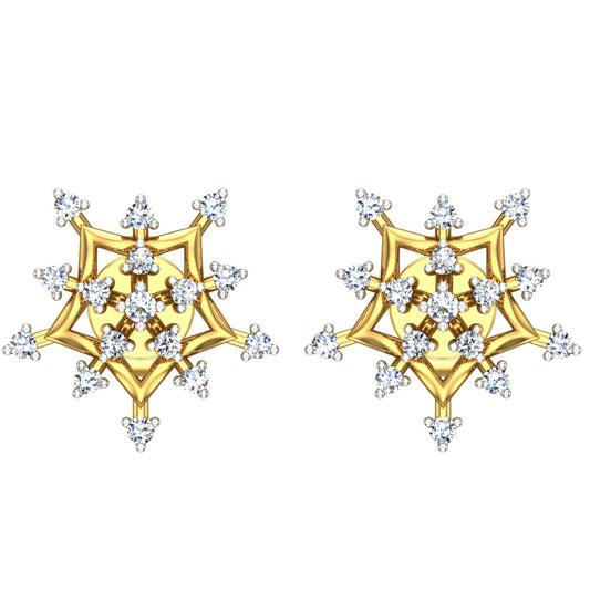 Snowflakes Design Diamond Earrings