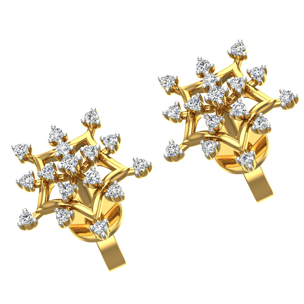 Snowflakes Design Diamond Earrings
