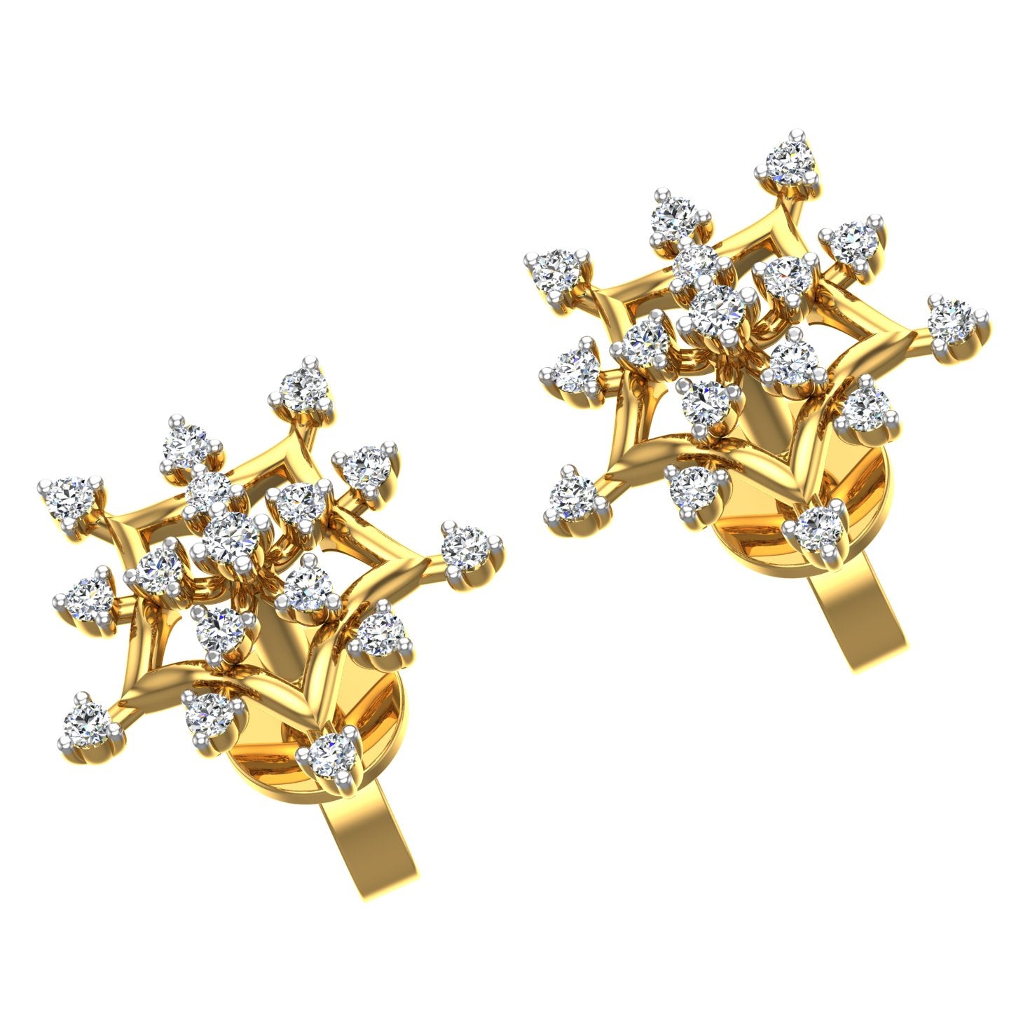 Snowflakes Design Diamond Earrings