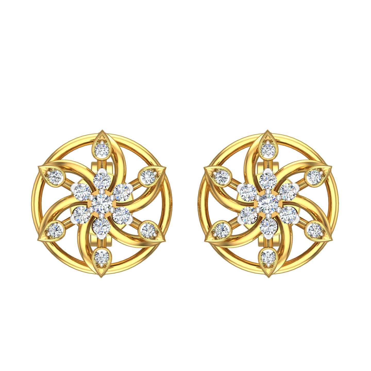 Diamond Rueda Stud Earrings
