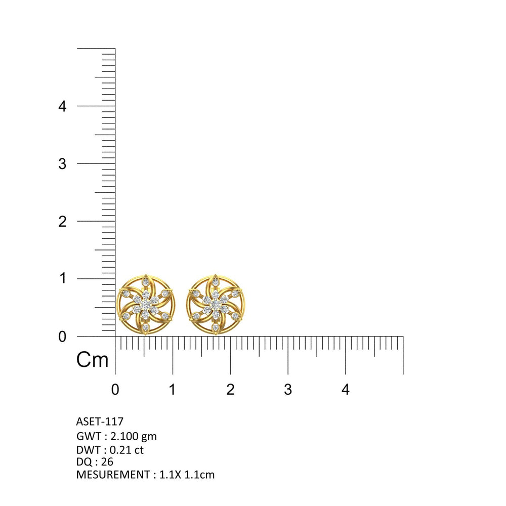 Diamond Rueda Stud Earrings