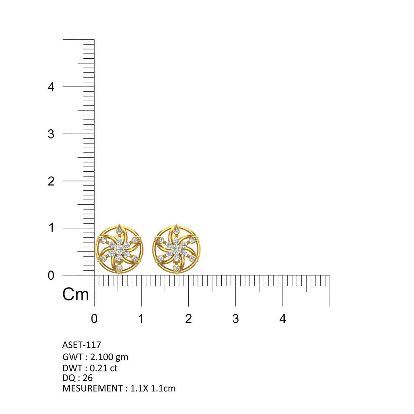 Diamond Rueda Stud Earrings