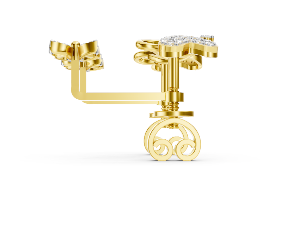 Flutter Heart Diamond Ear Tops