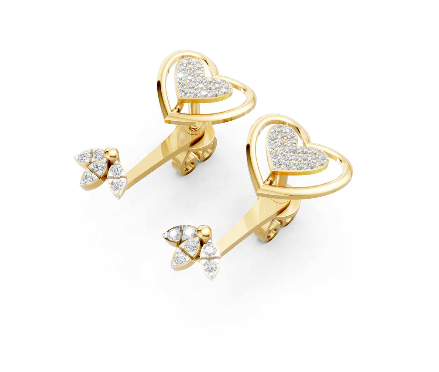 Sweetheart Blossom Diamond Ear Tops