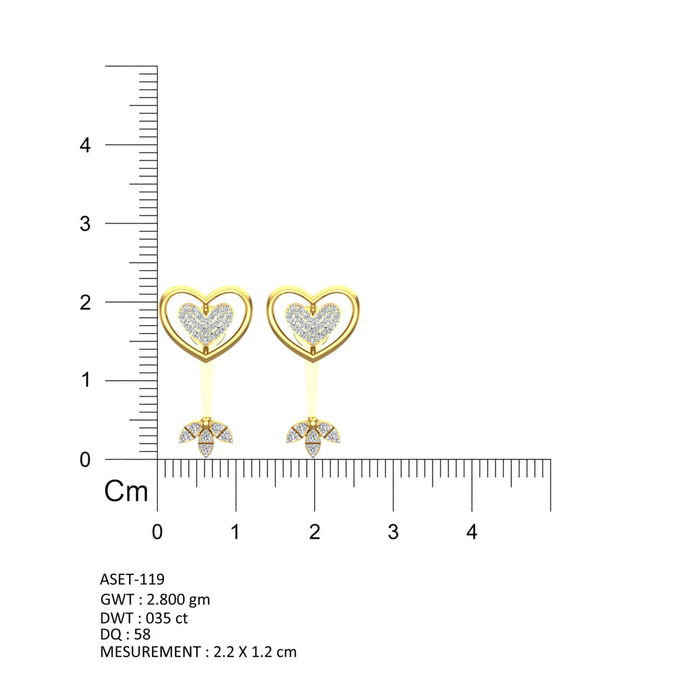 Sweetheart Blossom Diamond Ear Tops