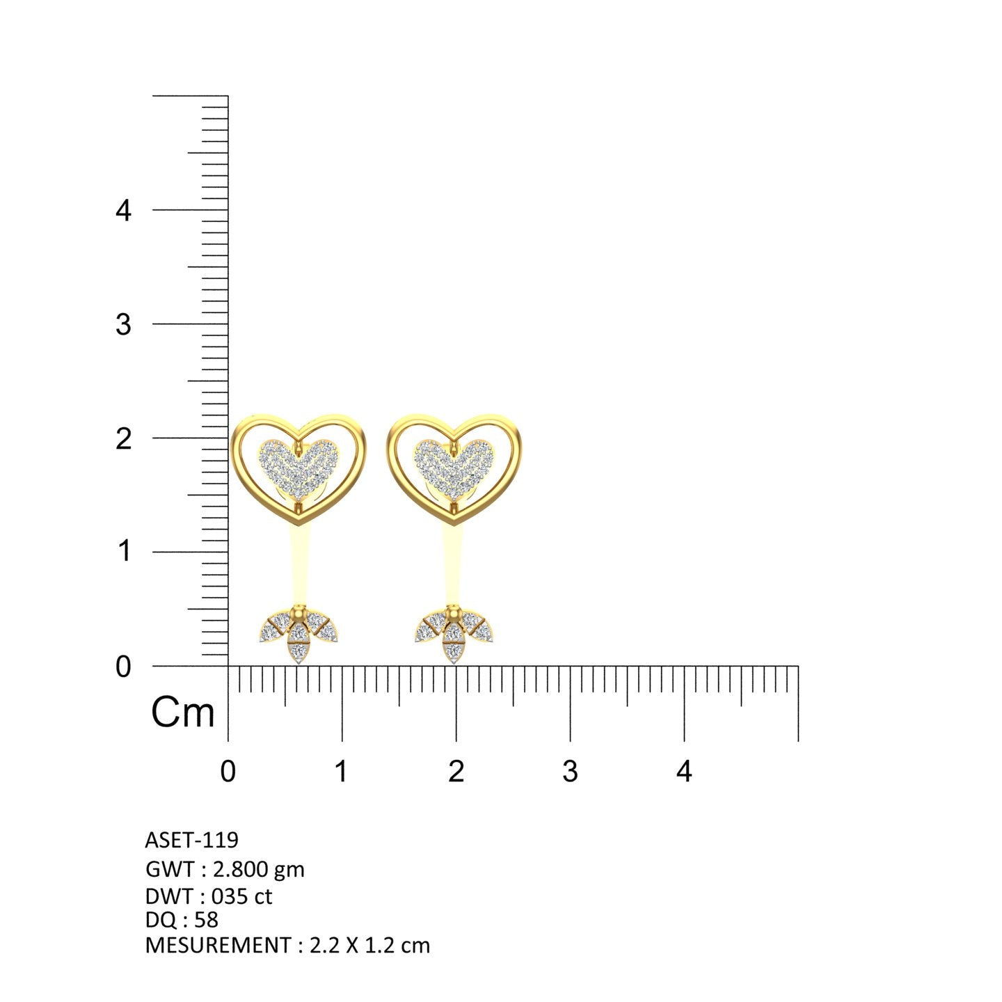 Sweetheart Blossom Diamond Ear Tops