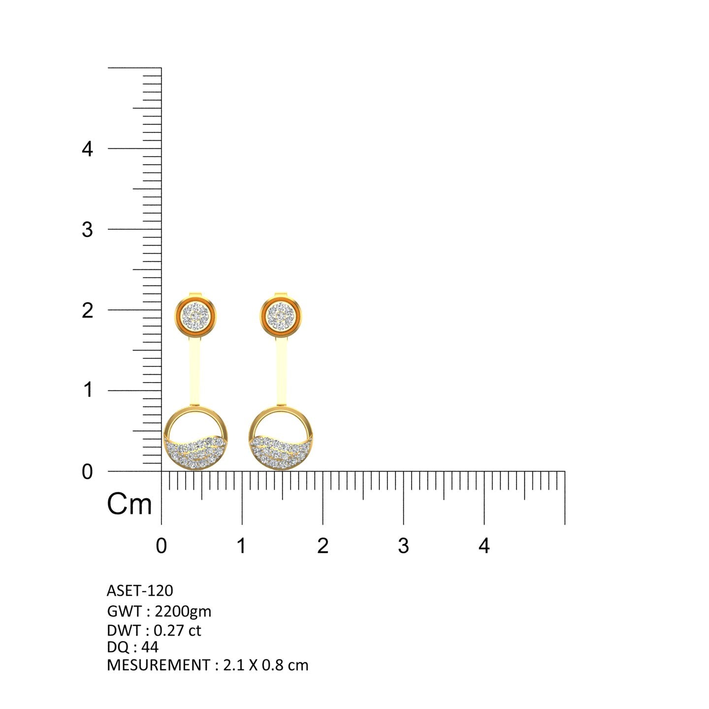 Luna Cascade Diamond Ear Tops