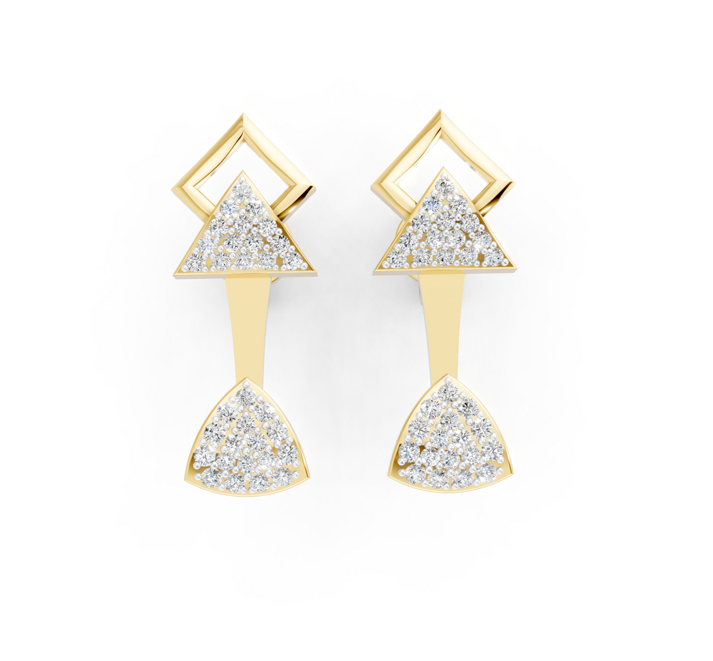Geo Luxe Diamond Ear Tops