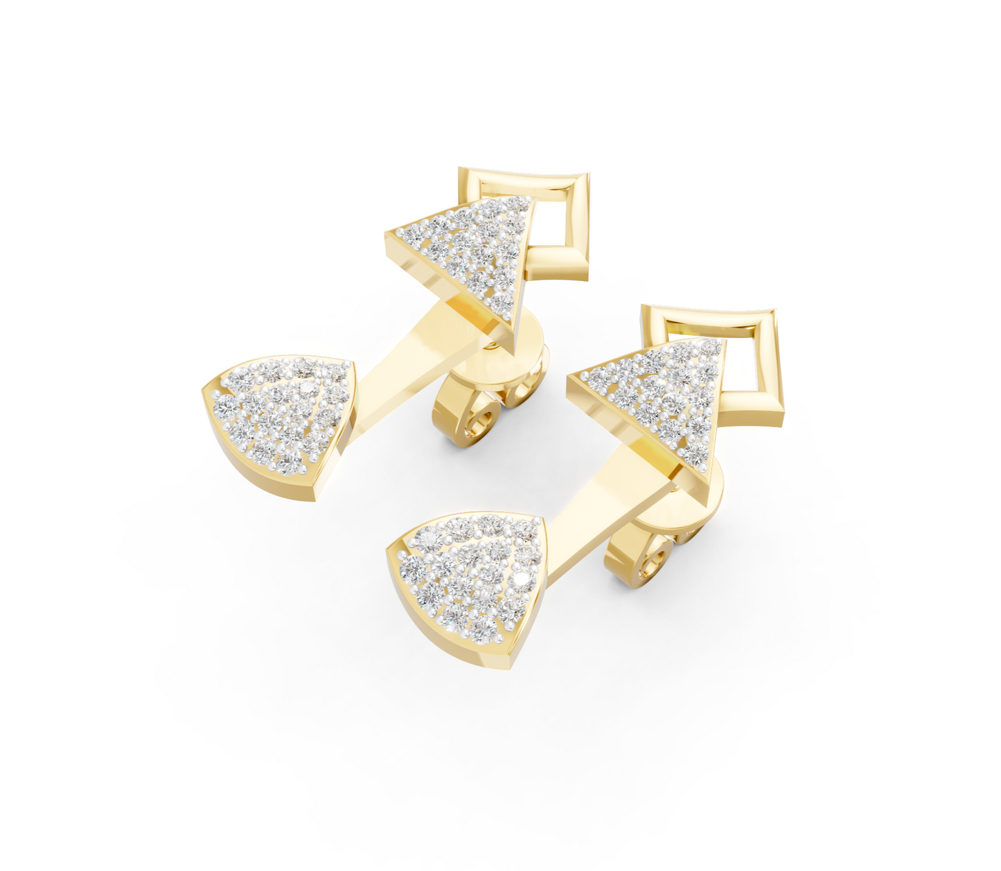 Geo Luxe Diamond Ear Tops
