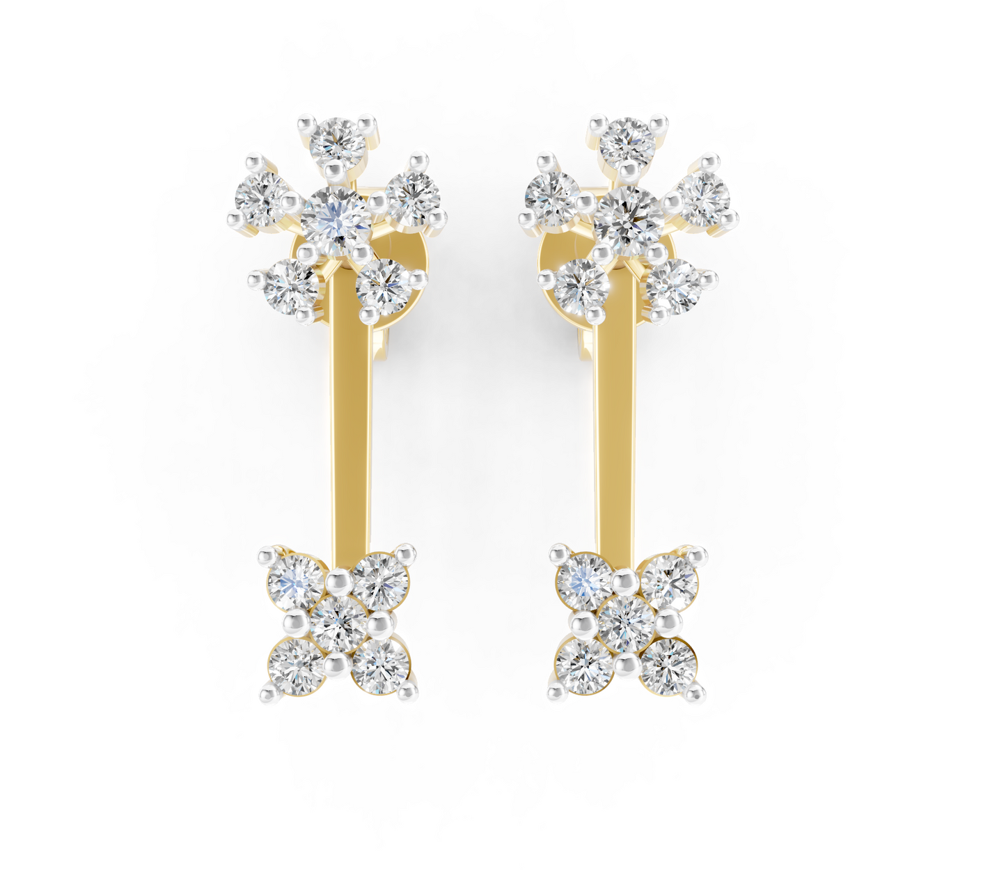 Floral Symphony Diamond Ear Tops