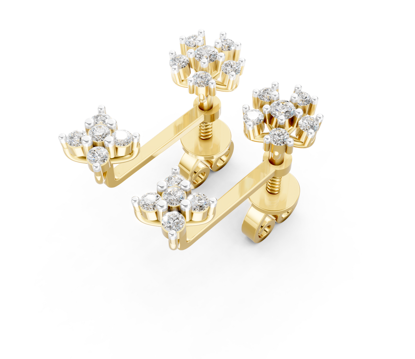 Floral Symphony Diamond Ear Tops