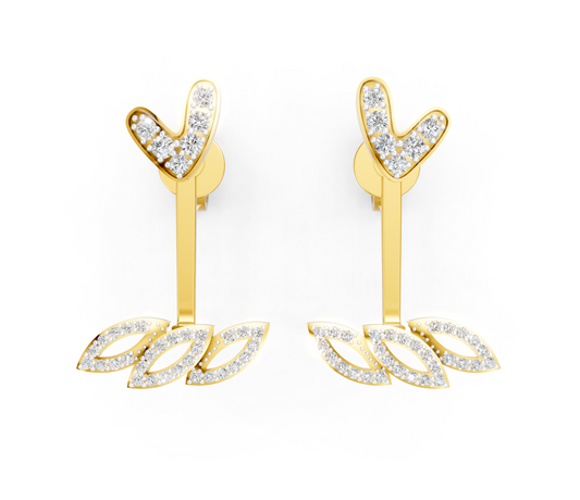 Nature's Embrace Diamond Ear Tops