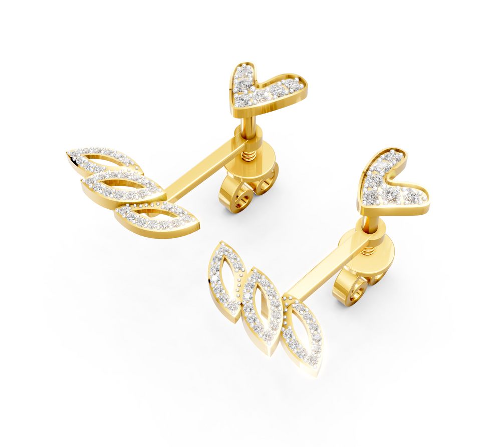 Nature's Embrace Diamond Ear Tops