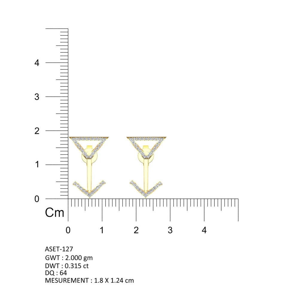 TriEdge Diamond Ear Tops