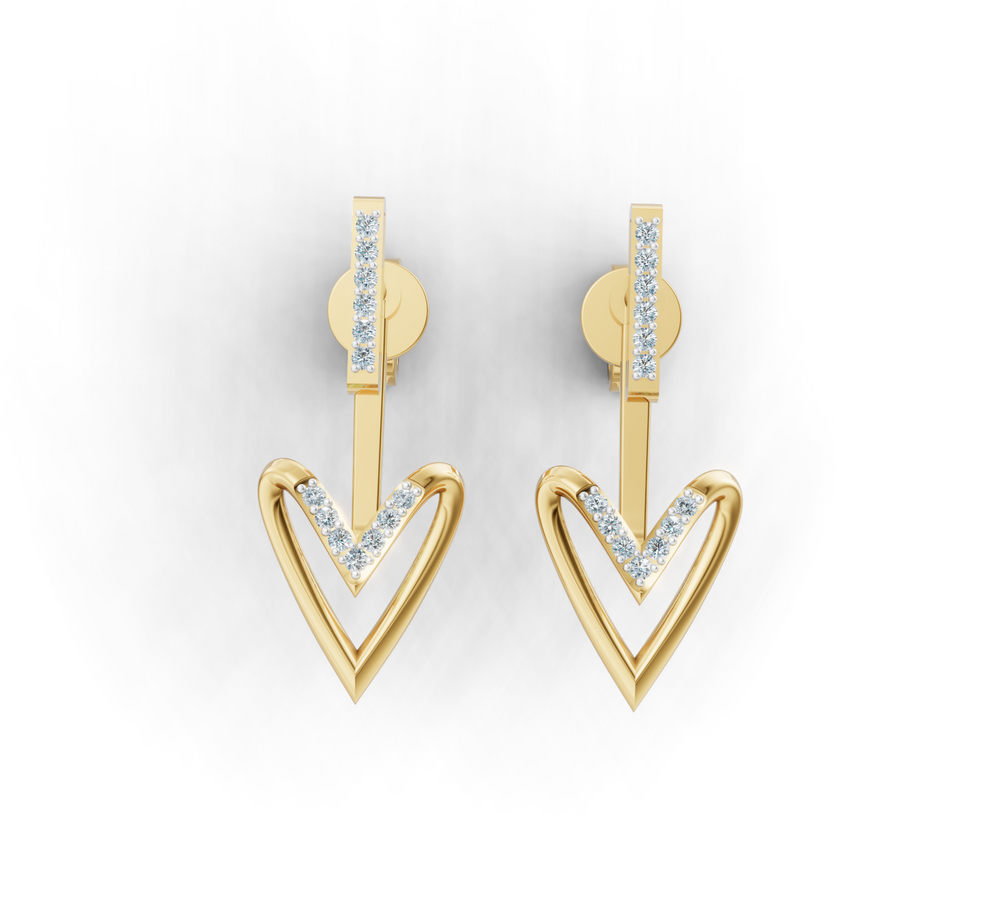 Forever Heart Diamond Ear Tops